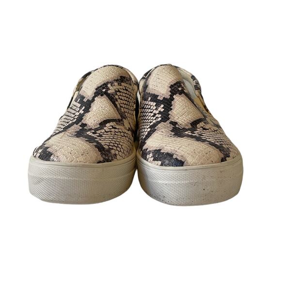 Steve Madden Gills Slip On Platform Snakeskin Beige Sneaker Size 10 - Picture 3 of 10